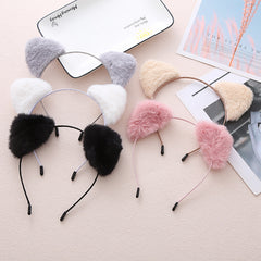 Cartoon Plush Cat Ears Headband Fluffy Costume Halloween Accessories