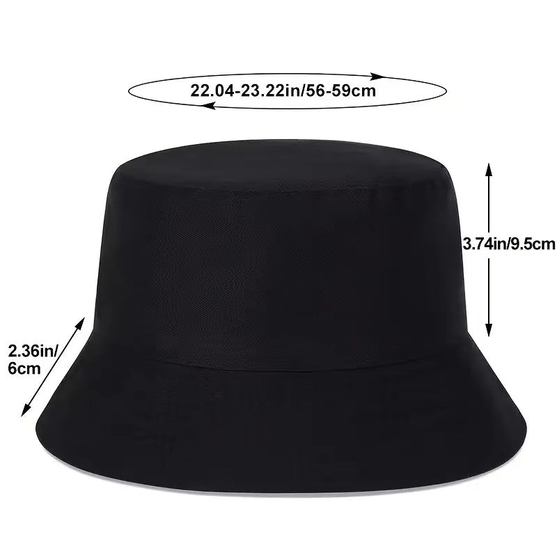 Flame Embroidery Bucket Hat Hip Hop Sun Hats for Men Women