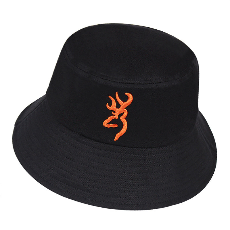 Flame Embroidery Bucket Hat Hip Hop Sun Hats for Men Women