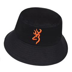 Flame Embroidery Bucket Hat Hip Hop Sun Hats for Men Women