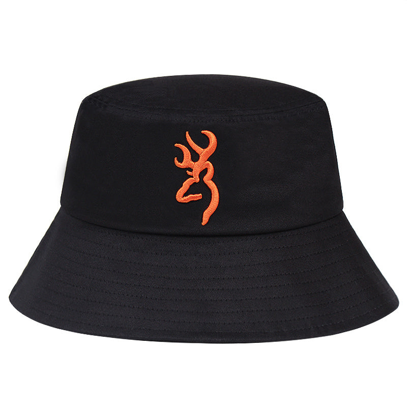 Flame Embroidery Bucket Hat Hip Hop Sun Hats for Men Women
