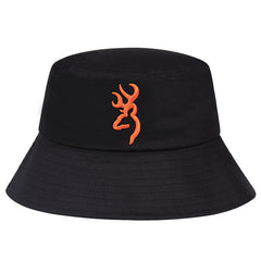 Flame Embroidery Bucket Hat Hip Hop Sun Hats for Men Women