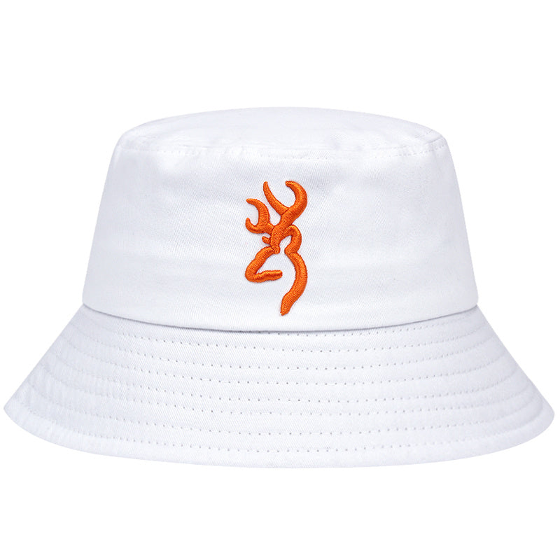 Flame Embroidery Bucket Hat Hip Hop Sun Hats for Men Women