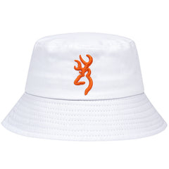 Flame Embroidery Bucket Hat Hip Hop Sun Hats for Men Women