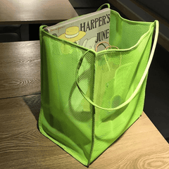 Summer Mesh Beach Bag Foldable Hollow Out Tote Bag Lightweight