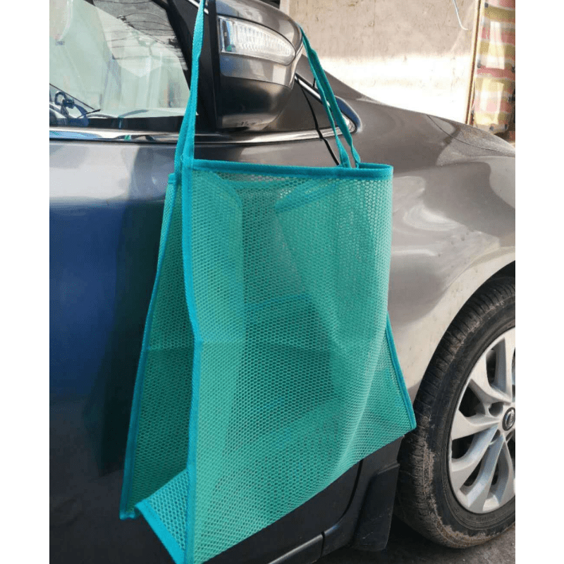 Summer Mesh Beach Bag Foldable Hollow Out Tote Bag Lightweight