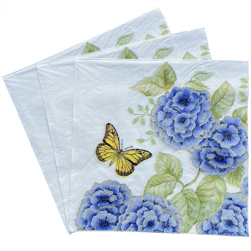 20pcs Butterfly & Flower Double Layer Napkin for Party | Birthday, Restaurant