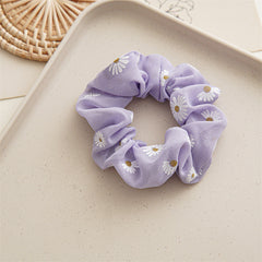 Daisy Pattern Hair Tie Fabric Large Scrunchie Hair Ponytail Streamer