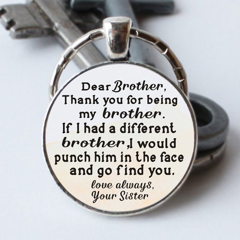 Brother Thank You Keychain Time Gem