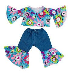 18 Inch Doll Clothes Flared Sleeve Tops and Bell bottoms Set