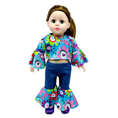 18 Inch Doll Clothes Flared Sleeve Tops and Bell bottoms Set