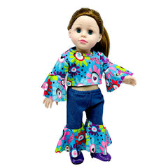 18 Inch Doll Clothes Flared Sleeve Tops and Bell bottoms Set