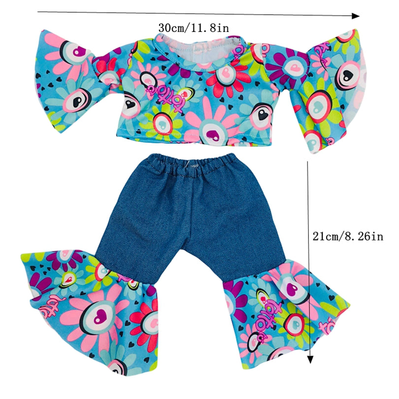 18 Inch Doll Clothes Flared Sleeve Tops and Bell bottoms Set