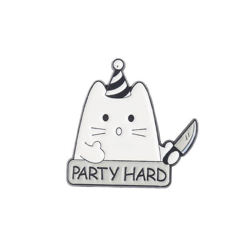 Sarcastic Cats Enamel Lapel Pins Funny Brooch
