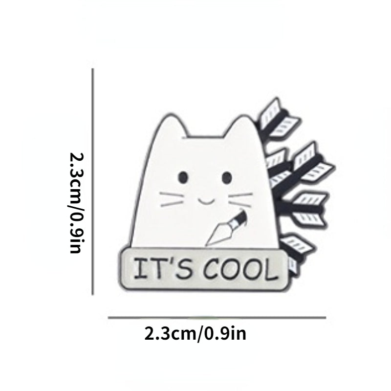 Sarcastic Cats Enamel Lapel Pins Funny Brooch