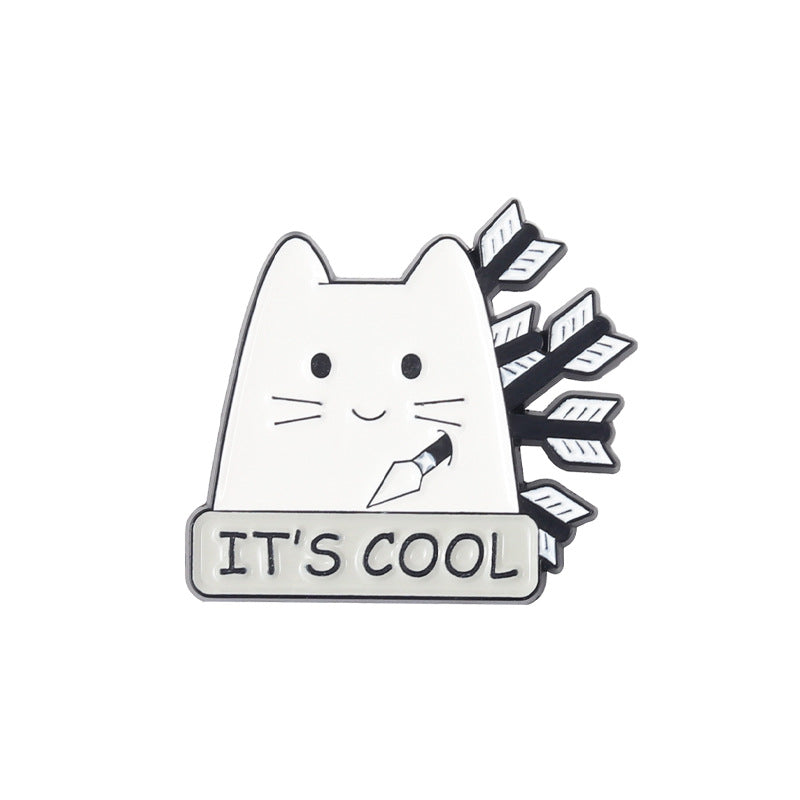 Sarcastic Cats Enamel Lapel Pins Funny Brooch