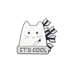 Sarcastic Cats Enamel Lapel Pins Funny Brooch