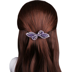 Rhinestone Bowknot Hair Clip Vintage French Barrette Headwear