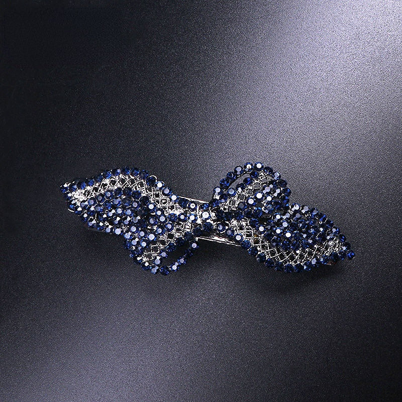 Rhinestone Bowknot Hair Clip Vintage French Barrette Headwear