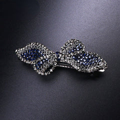 Rhinestone Bowknot Hair Clip Vintage French Barrette Headwear