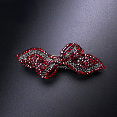 Rhinestone Bowknot Hair Clip Vintage French Barrette Headwear