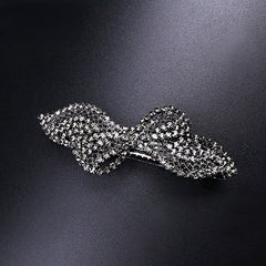 Rhinestone Bowknot Hair Clip Vintage French Barrette Headwear