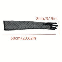 Polka Dot Transparent Long Gloves Mesh Breathable Thin Gloves