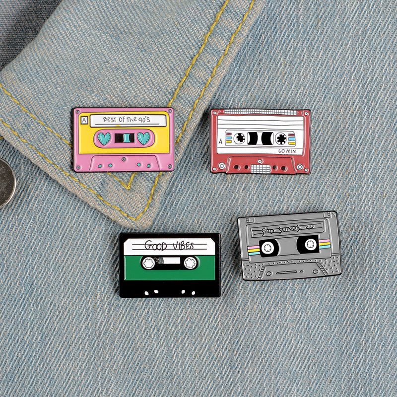 Vintage Video Tape Brooch Pin Jewelry