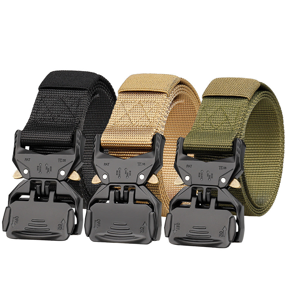 Men's Tactical Belt Heavy Duty Quick Release Buckle Nylon Canvas Rigger Belts