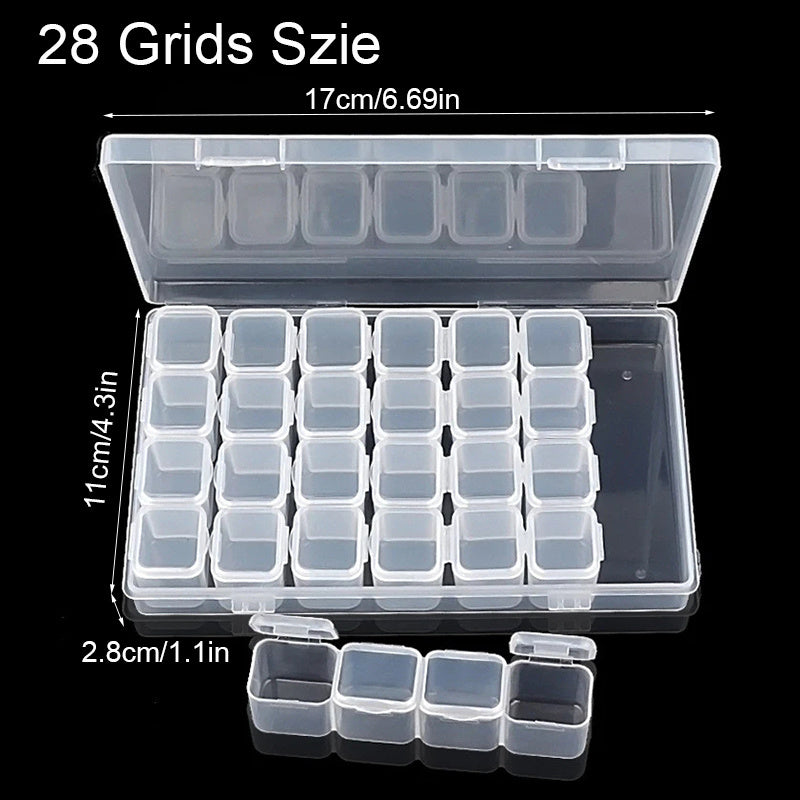 Adjustable Clear Plastic Storage Box Beads Container Organizer