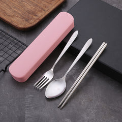 3pcs Portable Cutlery Set with Box - On-the-Go Utensils