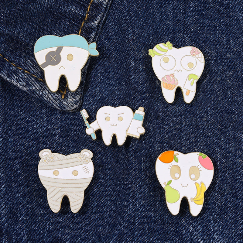 Love Teeth Funny Brooch For Men Pins