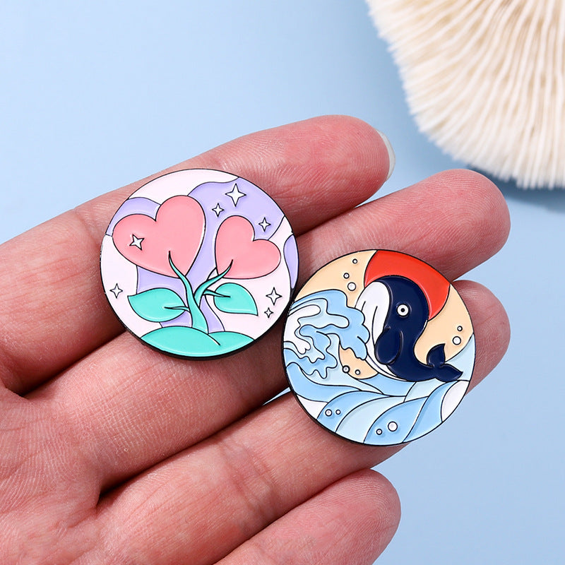 Aluminum Rainbow Dolphin Brooch