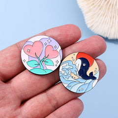 Aluminum Rainbow Dolphin Brooch