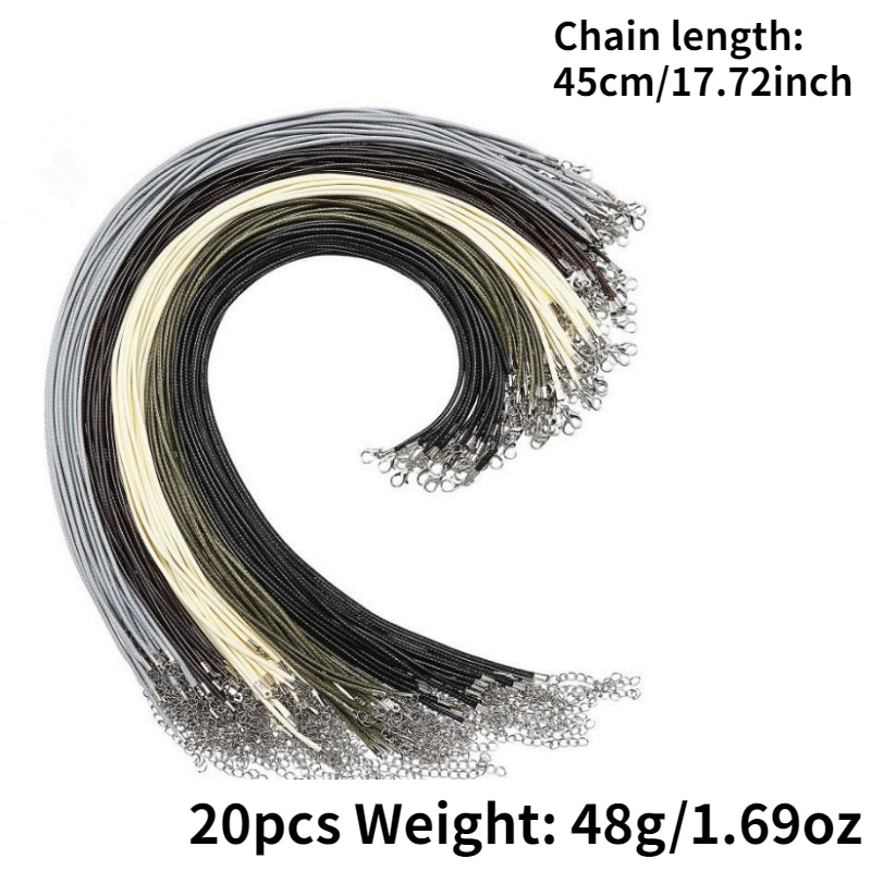 20PCS Leather Chains Pendant Charms Cord Jewelry Findings String Cord Necklace