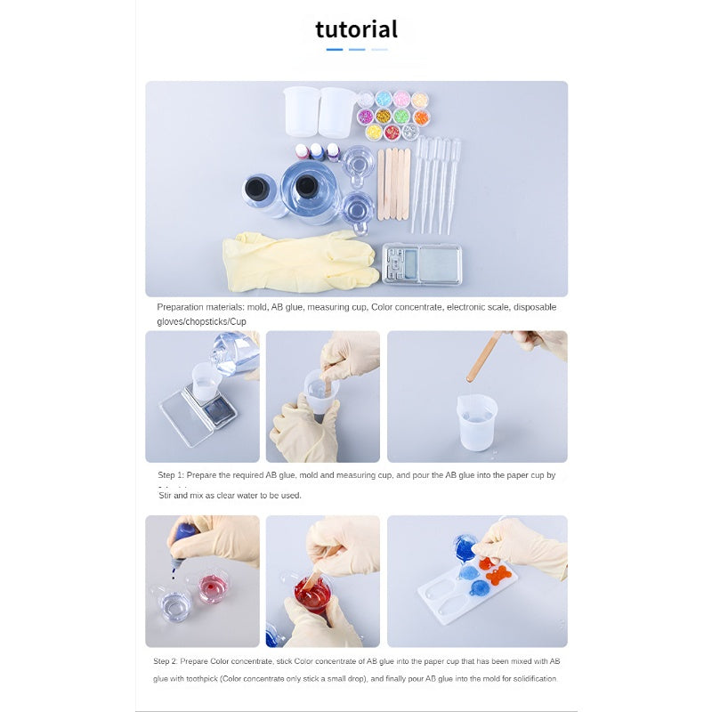 DIY Crystal Drop Glue Mold Silicone Necklace Kit