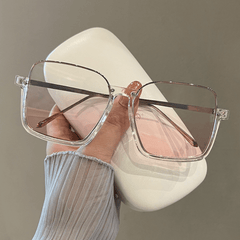 Gradient Clear Lens Glasses Y2K Anti Light Square Frame Glasses