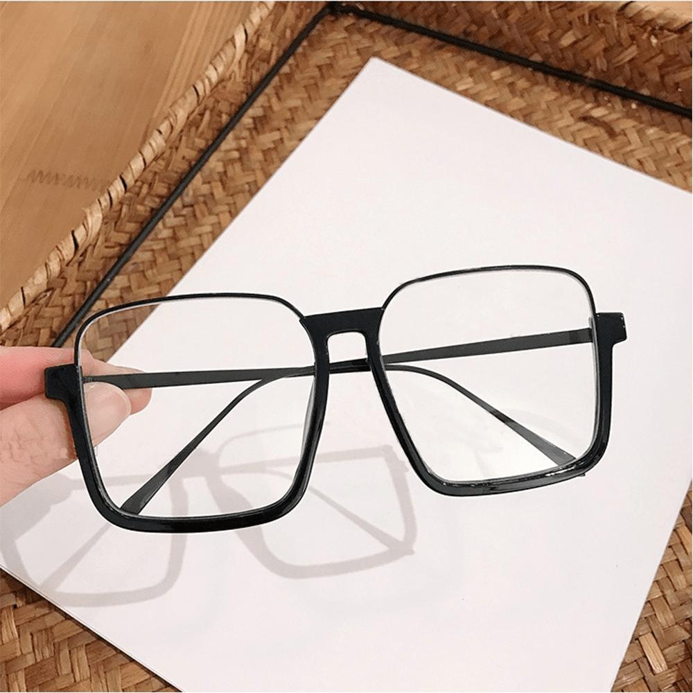 Gradient Clear Lens Glasses Y2K Anti Light Square Frame Glasses