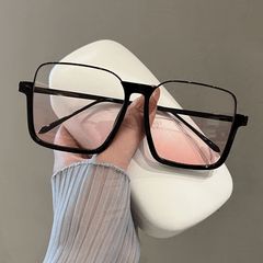 Gradient Clear Lens Glasses Y2K Anti Light Square Frame Glasses
