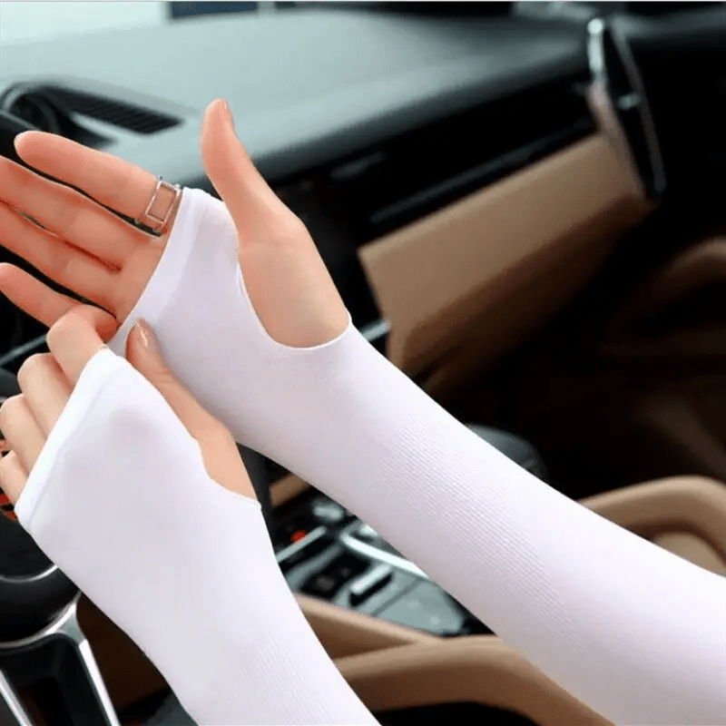 Minimalist Arm Sleeves Solid Sunscreen Ice Sleeves Outdoor Protective Gloves