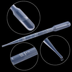100PCS Plastic Test Tubes Graduated Pipettes 1ML 3ML