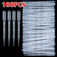 100PCS Plastic Test Tubes Graduated Pipettes 1ML 3ML