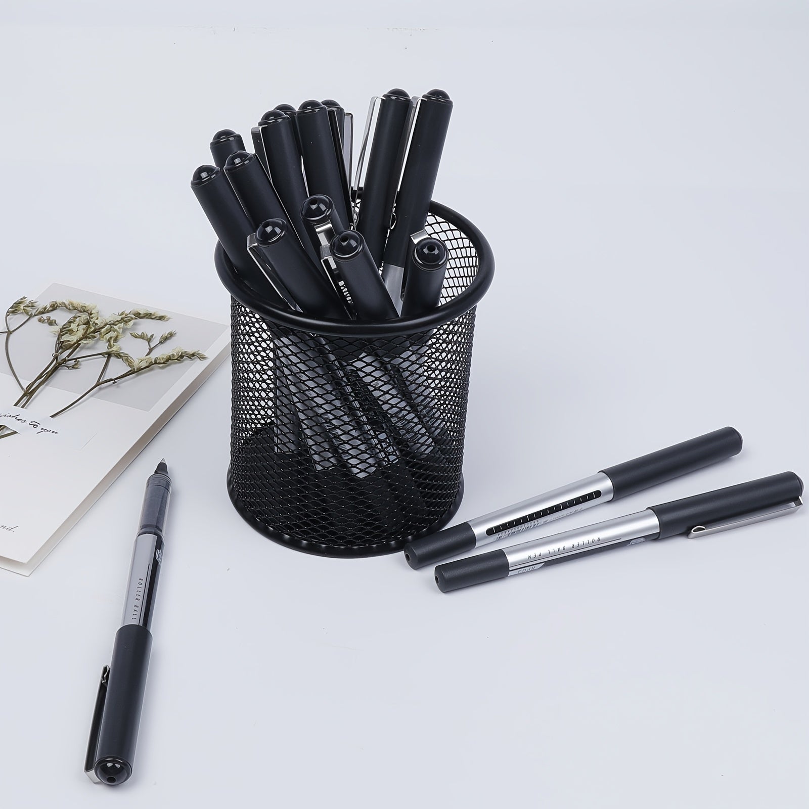 16Pcs Fine Point Rollerball Pens 0.5mm Gel Ink Extra Thin Tip Writing