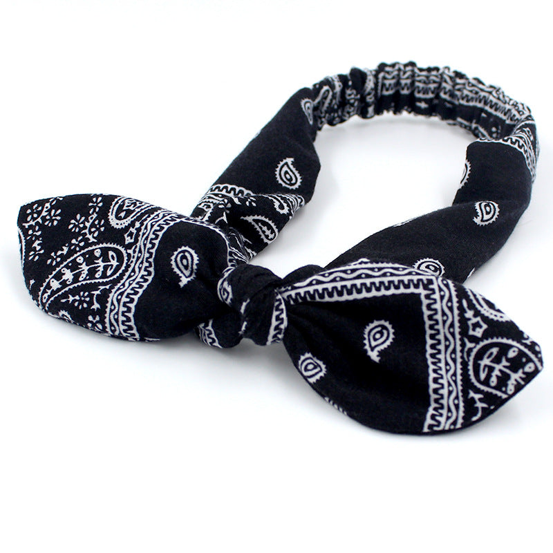 Bohemian Soft Solid Print Headbands Vintage Cross Knot Elastic Hairbands
