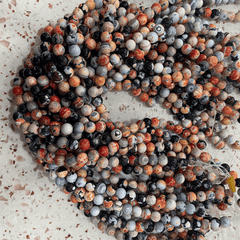 Orange Dream Fire Dragon Veins Agates Round Loose Beads 15'' Strand