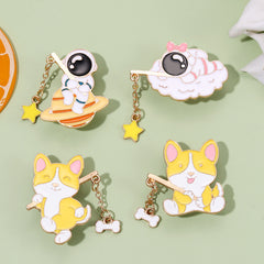 Astronaut Cat Brooch Men's Alloy Pin