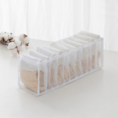 11 Grids Mesh Closet Shelf Organizer for Socks - Foldable Drawer Storage Box
