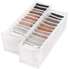 11 Grids Mesh Closet Shelf Organizer for Socks - Foldable Drawer Storage Box