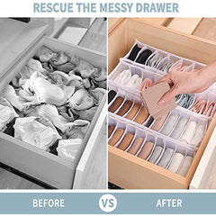 11 Grids Mesh Closet Shelf Organizer for Socks - Foldable Drawer Storage Box