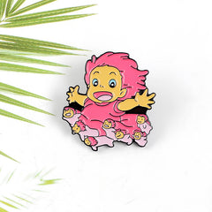 Anime Surrounding Litter Girl Brooch Pin